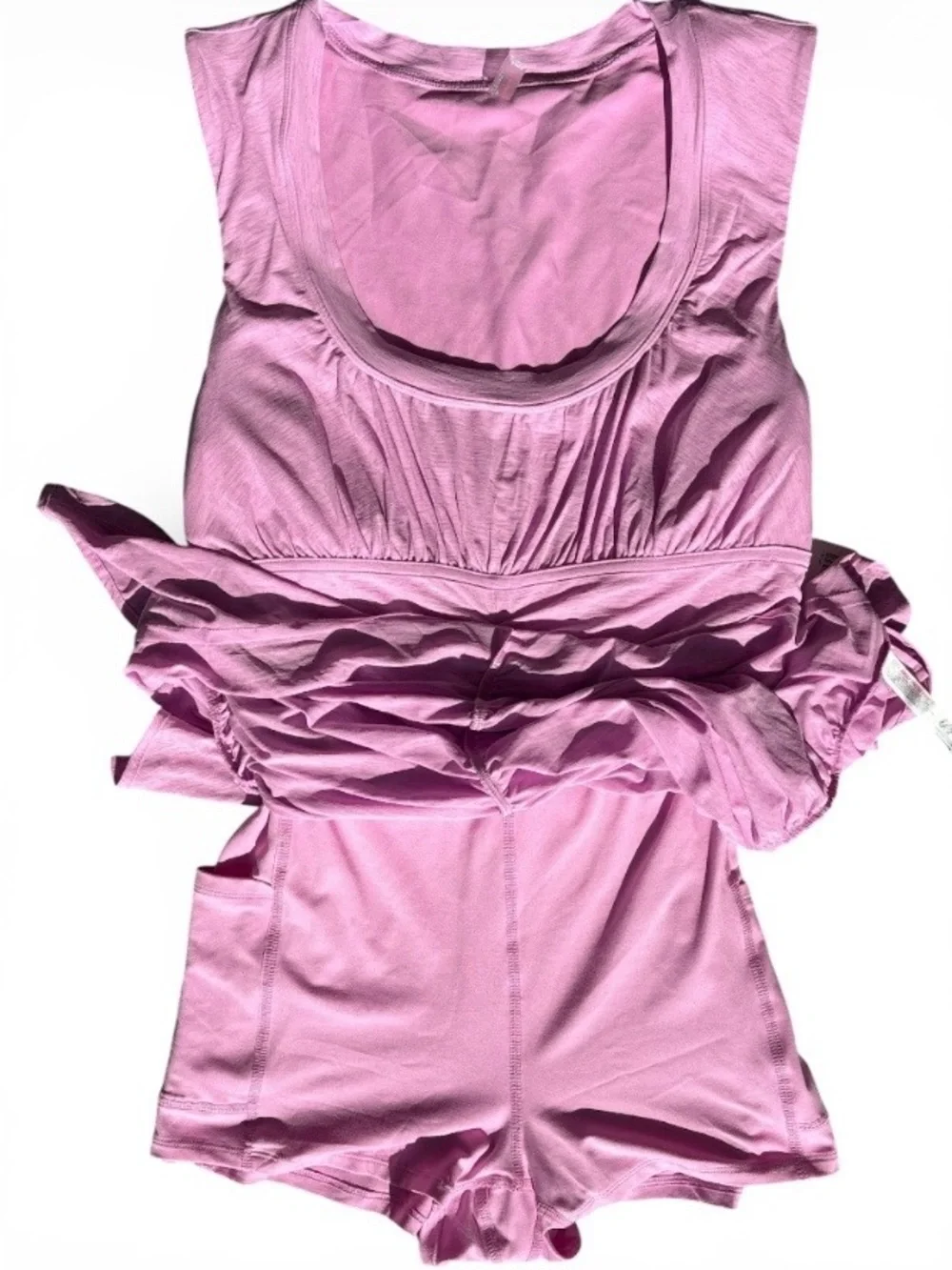 NWT! Free People Tennis Pickleball Rushed Dress Shorts Ball-Pocket Pink Aura ~ L